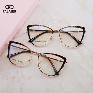 Monturas de Gafas Falaier Cat Eye TR87084 53-18-138 de Metal TR90 para Mujer, Gafas Ópticas con Protección Anti Luz Azul para Computadora - Product Image 1