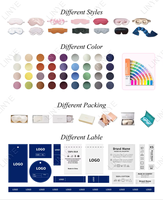 Masque de sommeil en soie de mûrier en gros, masque oculaire 3D personnalisé avec logo couleur pour boutique, cadeau, vente en gros