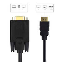 1.8M/6ft Vergulde Hdmi Naar Vga Kabel Met Audio Usb Voor Computer, Desktop, laptop, Pc, Monitor, Projector Hdtv