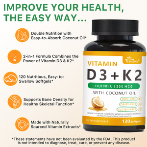 Cápsulas Macias D3+K2 com Óleo de Coco para Atacado Global. Aumenta a Imunidade e Apoia a Saúde Cardiovascular. Suplemento Alimentar - Product Image 4