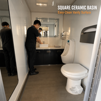 WC mobile de luxe pour chantier extérieur, structure préfabriquée durable et facile à assembler