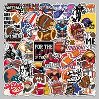 50 autocollants en vinyle imperméables et autocollants pour la décoration de thermos, de boîtes de rangement et de coques de téléphone sur le thème du football américain