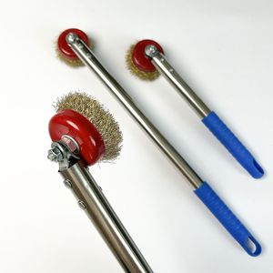 <b>Bbq</b> Grill Cleaning Brush Long Handle Steel Wire Rust Removal Tool For Outdoor Cooking - Product Image 1
