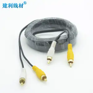 Kabel ekstensi Audio Video Male-to-Male RCA, cocok untuk sistem pemantauan kendaraan, sistem CCTV, dan kabel audio-video