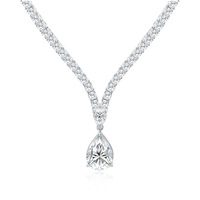 Collier tennis Glam à deux niveaux en moissanite VVS en forme de poire, avec pierres d'accentuation rondes, pour la Saint-Valentin, anniversaire, bijoux empilables pour femmes