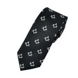 Cravate unisexe en soie jacquard de luxe, motif géométrique, bleu roi, écologique, avec logo personnalisé, de haute qualité, pour la franc-maçonnerie, en promotion - Product Image 1