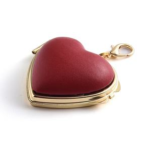 Chinese Factory High Quality Rose Red Decorative Gift Heart Shape Shiny Leather Sublimation <b>Keychain</b> - Product Image 2
