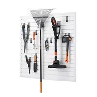 Supports d'outils électriques robustes JH-Mech, système de fixation mural modulaire, visibilité des outils, crochets métalliques pour panneaux rainurés, étagères noires pour panneaux rainurés