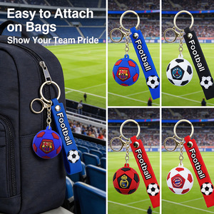 Porte-clés transfrontalier en jersey, pendentif moulé par injection en forme <span class=keywords><strong>de</strong></span> ballon <span class=keywords><strong>de</strong></span> football, article <span class=keywords><strong>de</strong></span> supporter, petit cadeau pour fixation sur sac - Product Image 6