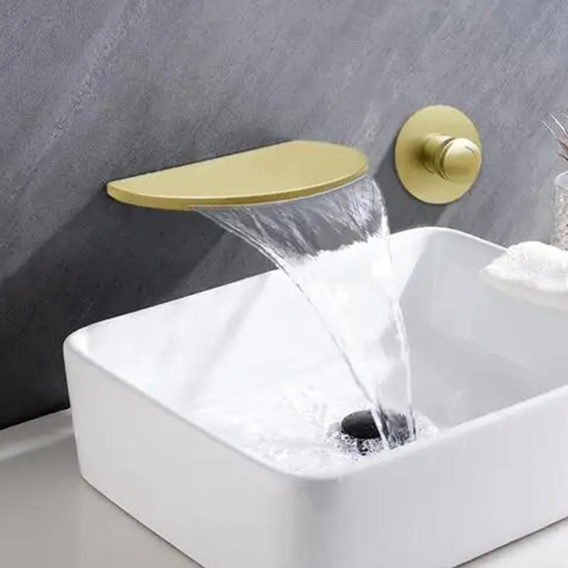 Modern Single Handle Dual Holes Bathroom Widespread Waterfall Basin ...