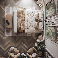 Lit double moderne en bois massif et tissu, style minimaliste italien, luxe léger, Wabi Sabi, design personnalisé, grand lit moelleux pour chambre principale