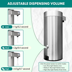 Dispensador Automático de Jabón de Acero Inoxidable con Sensor Táctil Eléctrico y Carga USB para Uso en Hoteles, Resistente al Agua, Capacidad de 270 ml - Product Image 2