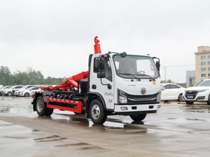 Nouveau camion poubelle diesel de 3 tonnes avec bras de levage à crochet, système roll-on/roll-off, norme d'émission Euro 2 et conteneur compacteur de déchets - Product Image 2