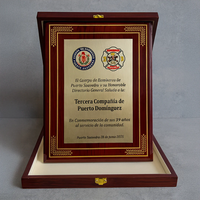 Plaque commémorative en bois d'art populaire personnalisée de haute qualité, médaille en métal, cadeau d'entreprise, décoration intérieure avec boîte