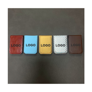 Custom Logo portatile biffold fermasoldi colore personalizzato Laserable in pelle di cuoio portacarte materiale principale similpelle - Product Image 6