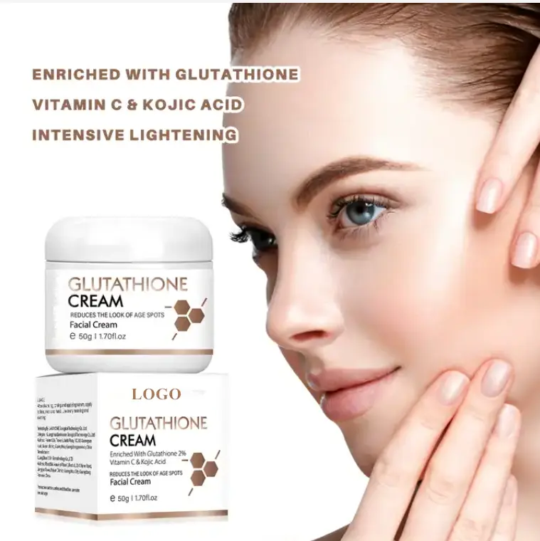 Custom Logo Whitening Cream Arbutin Glutathione Face Cream Lightening Bleaching Whitening Cream For Dark Skin