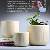 Pot de fleurs en résine de style nordique minimaliste à bords droits, avec contrôle des racines et large ouverture, élégant, pour arbres du dragon