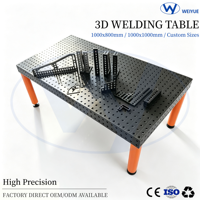 Banc de travail de soudage 3D en acier de précision industrielle 1000x800x200mm, équipement d'atelier robuste à charge élevée