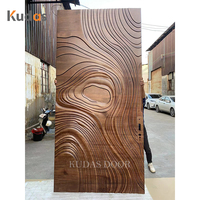Porte d'entrée pivotante en bois massif sculpté en 3D sur mesure, de grande taille, moderne, pour villa, entrée principale extérieure, porte d'entrée en bois pour maison de villa