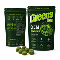 Complément alimentaire en gommes de légumes verts quotidiens à formule personnalisée, mélange de superaliments en gros sous marque privée pour la santé intestinale et le soutien énergétique