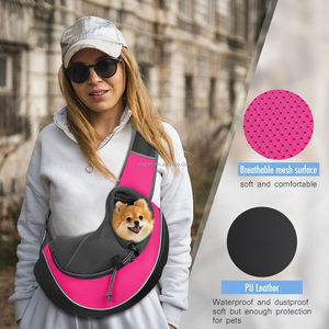 पालतू बिल्ली कुत्ता वाहक बैकपैक यात्रा टोटे कंधे के बैग मेष स्लिंग कैरी पैक पालतू बैग ले जाने वाली आपूर्ति क्रॉसबॉडी कंधे बैग - Product Image 2