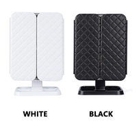 Vente en gros de trois miroirs à trois volets miroir de coiffeuse à led miroir de maquillage de voyage pliable de bureau avec lumière led