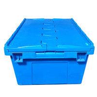 HRY4625 Conteneurs en plastique logistiques empilables et recyclables avec couvercles, 600*400*250mm, caisses de rangement emboîtables