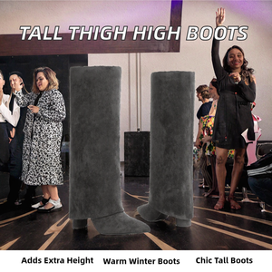 Botas Blancas de Mujer por Encima de la Rodilla con Cremallera, Tacón Alto, Punta Negra Puntiaguda, Largas, para Otoño e Invierno 2026 - Product Image 2