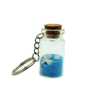 Best Selling Mini Colorful Glass Sand Bottle Vial Keychain