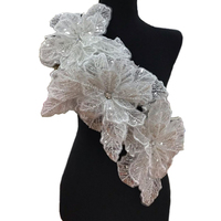 Coloré Perlé Sequin Broderie Tulle Robe Tissu 3d Fleurs Patchs pour Vêtement Robe Décoration