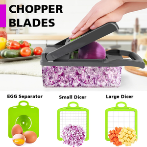 Utensilios de Cocina Más Vendidos, Picador de Verduras Manual para el Hogar y la Cocina, Picador de Cebolla Profesional de Plástico 16 en 1 - Product Image 4