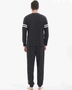 Pyjama 100% coton pour hommes, vêtement de nuit, haute qualité, vente en gros, d'usine, pour la maison, 2 pièces - Product Image 2