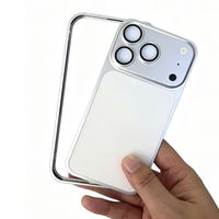 Coque de téléphone de luxe en métal avec objectif d'appareil photo transformable pour iPhone 13 14 15 16 Pro Max, adaptable pour 17 18 Pro Max