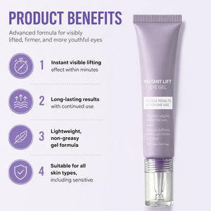 Gel Contour des Yeux Effet Liftant Instantané avec Caféine et Peptides pour Cernes et Poches 15ml – Raffermissant et Hydratant à Action Visible Rapide - Product Image 2