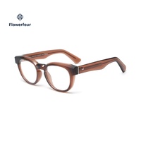 Lunettes transparentes Flowerfour SMF007 pour adultes, monture optique en acétate à bordure complète, lunettes de vue unisexes vintage, classiques