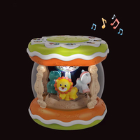 Ensemble de jouets de batterie, piano et microphone 2 en 1, tambours électriques rotatifs multifonctionnels pour enfants