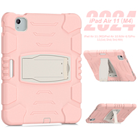 Coque de protection robuste antichoc et anti-chute pour iPad Air 11 pouces et iPad Pro 11 pouces 2024 & iPad Air 11 2025 (M3) avec support intégré, résistante aux chocs et aux impacts des enfants