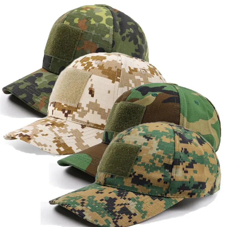 Custom tactical hats wholesale hiking adjustable camouflage caps