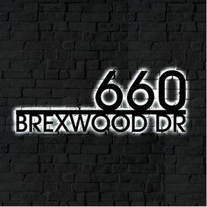 Tùy Chỉnh LED Khách Sạn Phòng Nhà Địa Chỉ Số Tấm Dấu Hiệu Thiết Kế 3D Laser Cắt Dấu Hiệu Cửa Cho Nhà Đường Phố Góc Tường Gắn Kết - Product Image 4