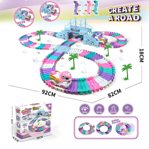 Set <span class=keywords><strong>de</strong></span> Pistas <span class=keywords><strong>de</strong></span> Carreras <span class=keywords><strong>de</strong></span> Unicornios <span class=keywords><strong>de</strong></span> 241 Piezas, Juguetes <span class=keywords><strong>de</strong></span> Pistas <span class=keywords><strong>de</strong></span> Monstruos, <span class=keywords><strong>Pista</strong></span> <span class=keywords><strong>de</strong></span> Carreras Flexible para Niños - Product Image 6