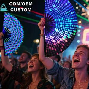 Éventail pliant personnalisé UV Glow pour hommes et femmes, éventail pliant décoratif pour fête - Product Image 5