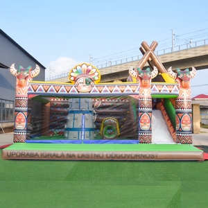 <strong>Inflatable</strong> Bouncer House Combo <strong>Slide</strong> New Design Tribe <strong>Inflatable</strong> Banner Jumping Castle with <strong>Slide</strong> - Product Image 2