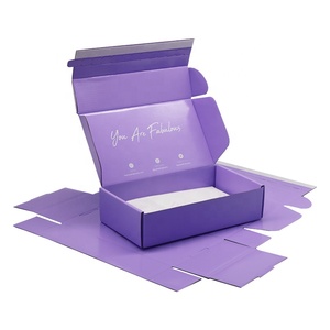 Custom logo printing purple cardboard clothing box packaging scarf gift box for clothing jewelry skincare makeup