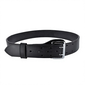 Cinturón Sam Browne de Cuero Vacuno Negro con Hebilla de Cobre, Cinturón Casual Sólido con Logotipo Personalizado - Product Image 3