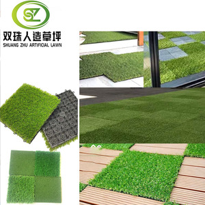 Alfombra verde entrelazada para jardín de casa, césped <span class=keywords><strong>artificial</strong></span> de 25mm, azulejos de césped sintético ecológico/suelo deportivo para mascotas - Product Image 4