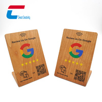 Support en bois NFC Chuangxinjia pour avis Google, NTAG 213, NTAG215, NTAG216, menu de restaurant et réseaux sociaux