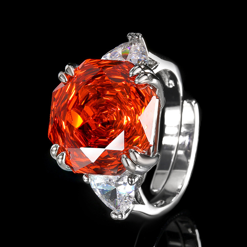 Bague orange taille ouverte