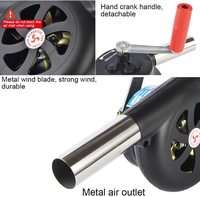 Ventilateur de barbecue manuel à manivelle, souffleur de grill écologique en plastique, outil de cuisson pour camping en plein air, accessoire de pique-nique et barbecue