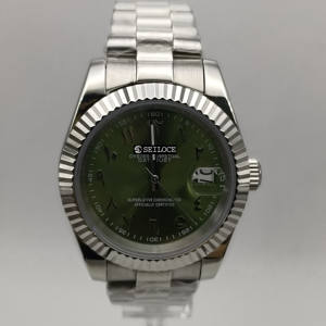 นาฬิกาข้อมือจักรกลสำหรับผู้ชาย ตัวเลขแบบอารบิก พร้อมกลไก NH35 ของญี่ปุ่นที่ปรับปรุงใหม่ โลโก้สั่งทำได้ ราคาโรงงาน - Product Image 6