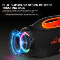 Altavoz DJ Inalámbrico Portátil Oudiobop de 130W con Subwoofer, Alimentado por Batería, Entrada AUX, Boomsbox para Fiestas al Aire Libre
